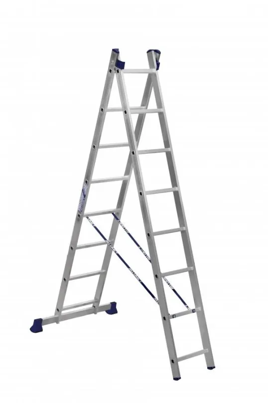 Rebrík Alumet, univerzálny 2-dielny rebrík, 2x8 priečok, 33 x 225 cm, max. 150 kg