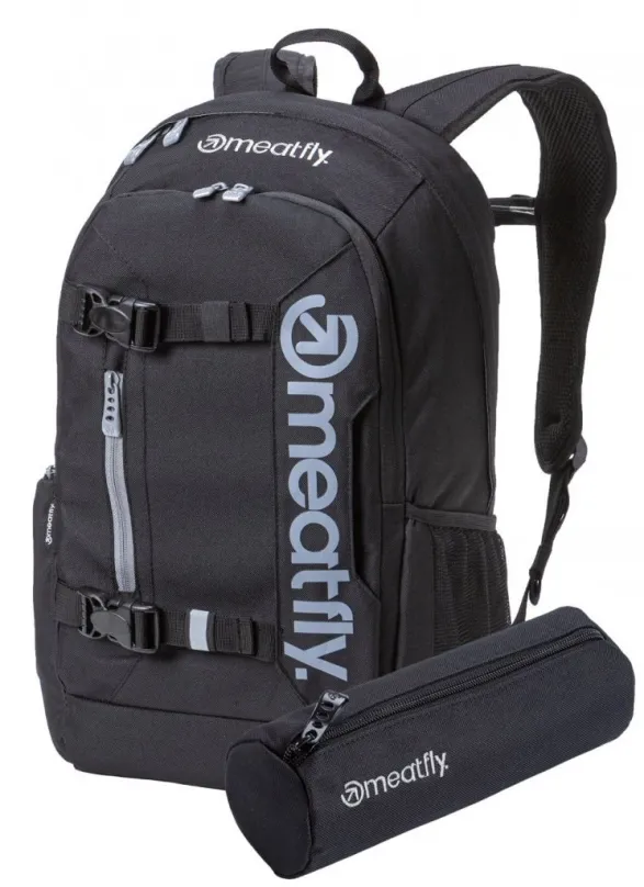 Mestský batoh Meatfly Basejumper 5 Backpack Black + peračník zadarmo