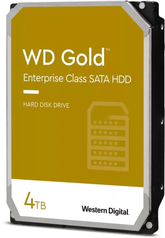 Pevný disk WD Gold 4TB, 3.5", SATA III, maximálna rýchlosť prenosu 256 MB/s, cache 25