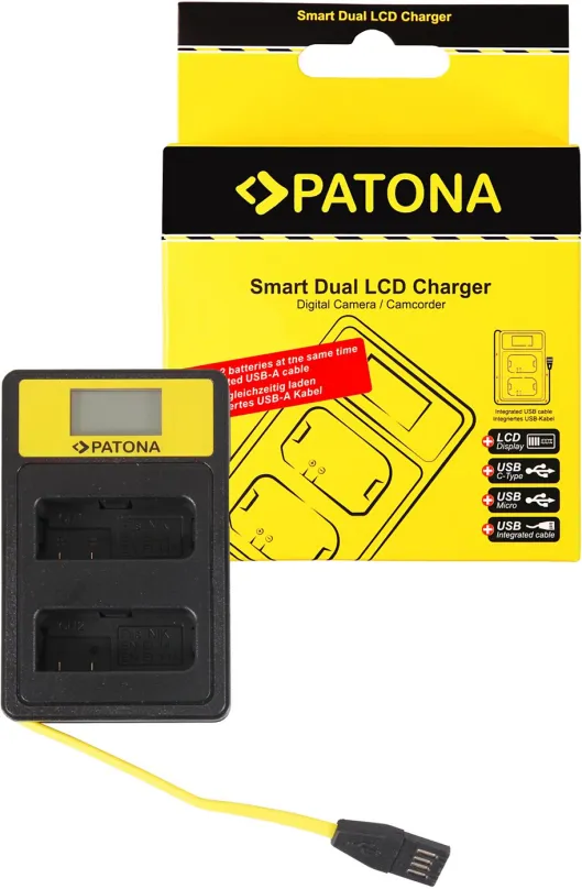 Nabíjačka akumulátorov Paton pre Dual Nikon EN-EL14 s LCD, USB