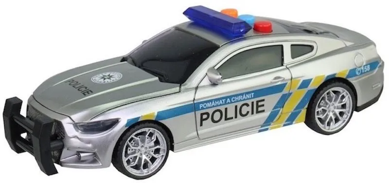 Auto Policajné auto na zotrvačník, 17 cm, svetlo, zvuk (čeština), na batérie