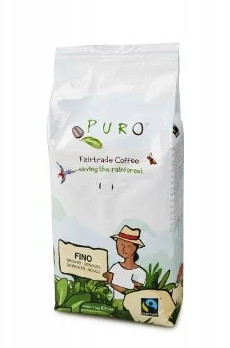Káva Puro Hrubo mletá káva Fairtrade FINO 100% Arabica 1 kg