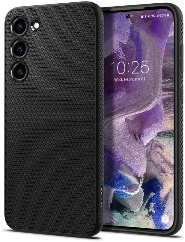 Kryt na mobil Spigen Liquid Air Black Samsung Galaxy S23, pre Samsung Galaxy S23, materiál