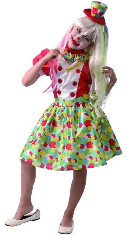 Kostým Šaty na karneval - klaun dievča, 110 - 120 cm