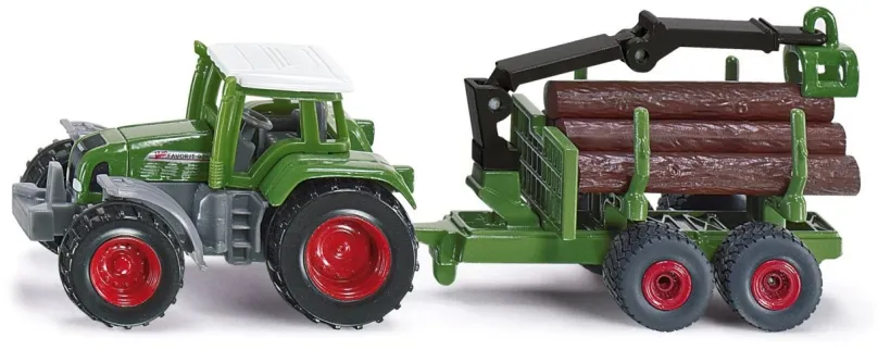 Kovový model Siku Blister - Traktor s prívesom na guľatinu