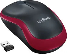 Myš Logitech Wireless Mouse M185 červená, bezdrôtová, optická, symetrická, pripojenie cez