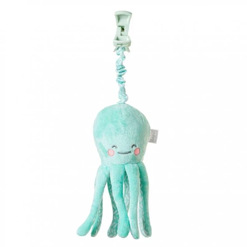 Hračka na kočík Saro Baby chobotnička s klipom Happy Sea Mint