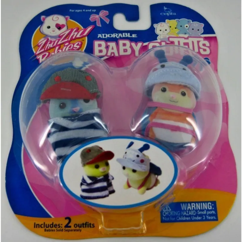 Zhu Zhu Babies Oblečky pre bábätká modré s prúžkami