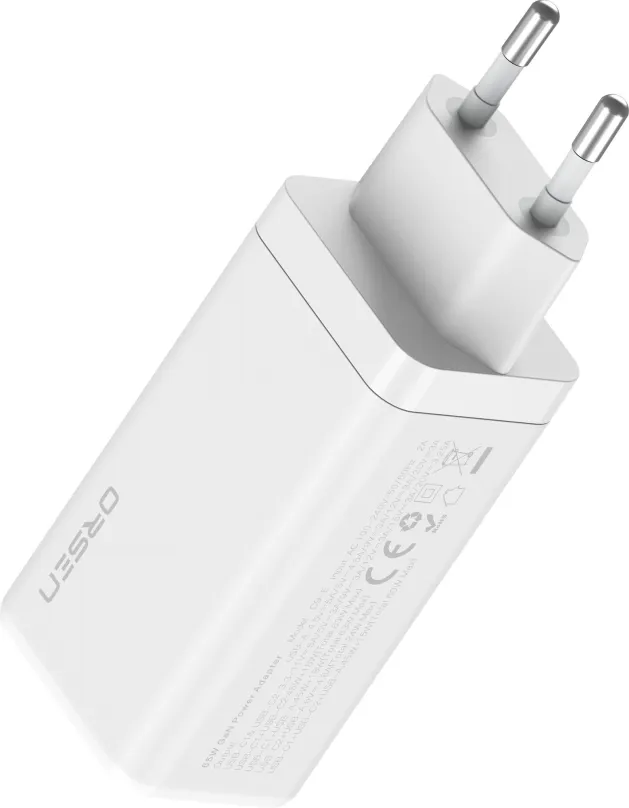 Nabíjačka do siete Eloop Orsen C12 GaN 65W Charger Dual USB-C + USB-A White