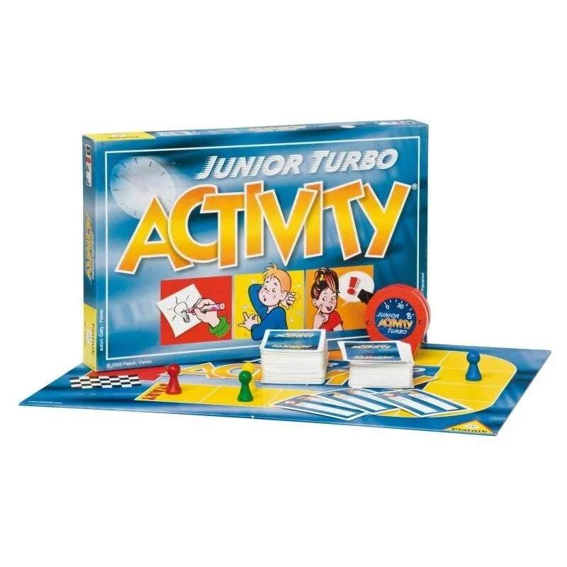 Párty hra Activity Junior Turbo, pre 4–12 hráčov, vhodné od 8 rokov, aspoň na 120 min hran