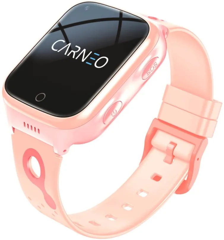 Chytré hodinky CARNEO GuardKid+ 4G Platinum pink, s ovládaním v slovenčine, IPS displej, G
