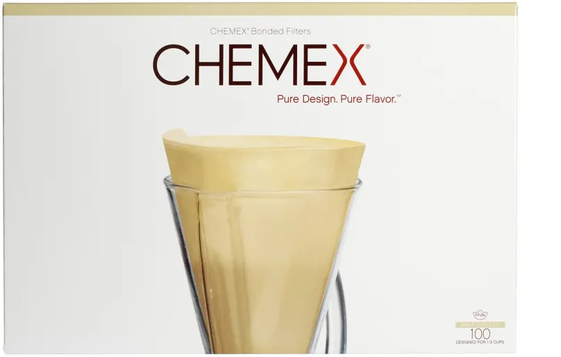 Filter na kávu Chemex papierové filtre pre 1-3 šálky, prírodné, 100ks