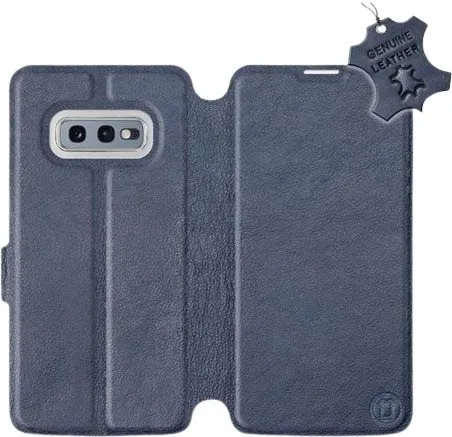 Kryt na mobil Flip puzdro na mobil Samsung Galaxy S10e - Modré - kožené - Blue Leather