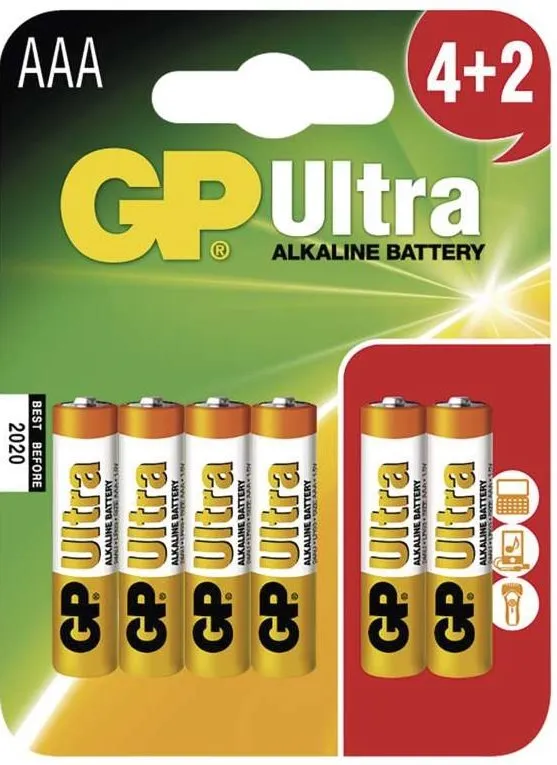 Akumulátory GP Ultra LR03 (AAA) 4 + 2ks v blistri