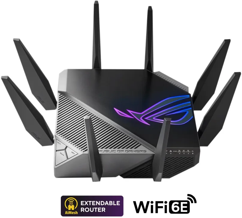 WiFi smerovač ASUS GT-AXE11000, , 802.11s/b/g/n/ac/ax až 1148 Mb/s, tri-band (2.4 GHz 1148
