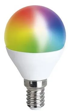 LED žiarovka Solight LED SMART WIFI žiarovka, miniglobe, 5W, E14, RGB, 400lm