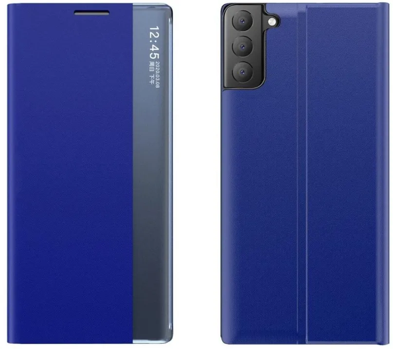 Púzdro na mobil Sleep Case Smart Window knižkové púzdro na Samsung Galaxy S21 FE, modré