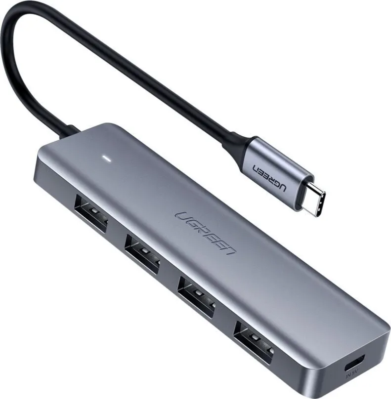 USB Hub UGREEN USB-C 3.0 To 4 Ports HUB, pripojenie pomocou USB 3.2 Gen 1 (USB 3.0), USB-C