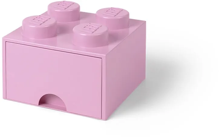 Úložný box LEGO Úložný box 4 s zásuvkou - svetlo ružová