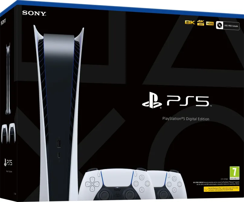Herná konzola PlayStation 5 Digital Edition + 2x DualSense Wireless Controller