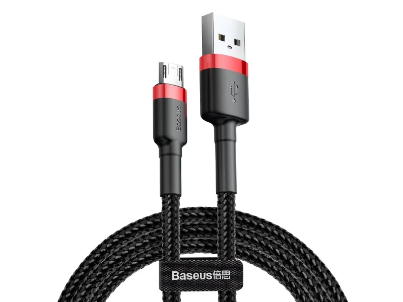 Baseus nabíjací / dátový kábel Micro USB 1.5A 2M Cafule červená-čierna