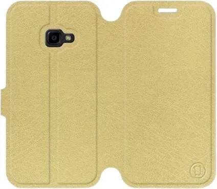 Kryt na mobil Flip puzdro na mobil Samsung Xcover 4 v prevedení Gold&Gray so šedým vnútrom