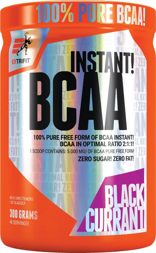 Aminokyseliny Extrifit BCAA Instant 300 g black currant, BCAA, príchuť čiernych ríbezlí