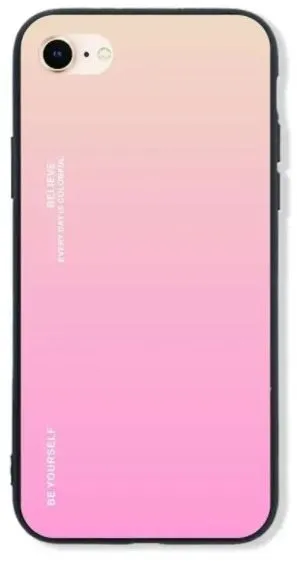 Kryt na mobil TopQ LUXURY iPhone SE 2020 pevný dúhový marhuľový 49262