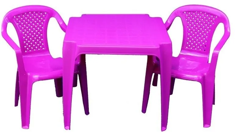 Detský nábytok IPAE - sada ružová 2 stoličky a stolček