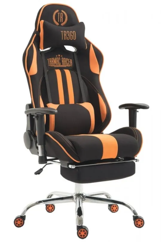 Herná stolička BHM GERMANY Limit, textil, čierna / oranžová