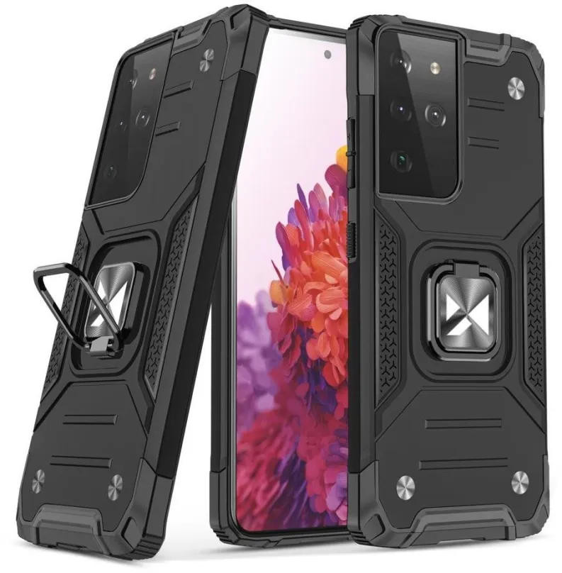 Kryt na mobil Ring Armor plastový kryt Samsung Galaxy S21 Ultra 5G, čierny, 36249