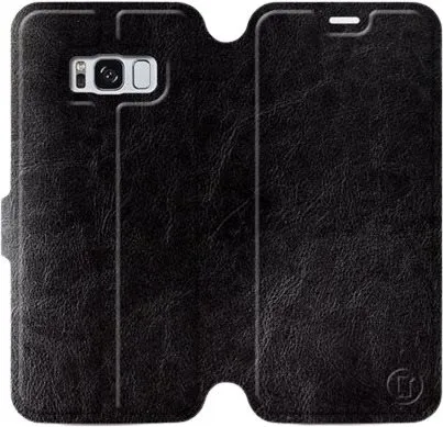 Kryt na mobil Flip puzdro na mobil Samsung Galaxy S8 v prevedení Black&Gray so šedým vnútrom