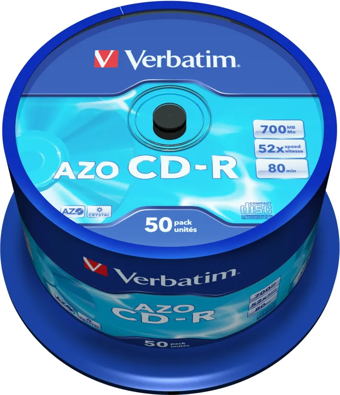 Médiá VERBATIM CD-R AZO 700MB, 52x, spindle 50 ks