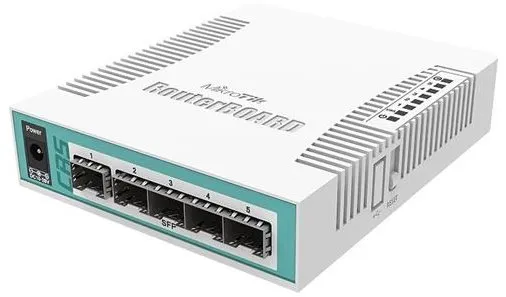 Router Mikrotik CRS106-1C-5S, 5x SFP, 1x SFP+, 1x Combo, Gbit, vrátane RouterOS L5