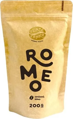 Káva Zlaté Zrnko Romeo, 200g, zrnková, zmes kávových odrôd, pôvod Zmes rôzneho pôvodu,