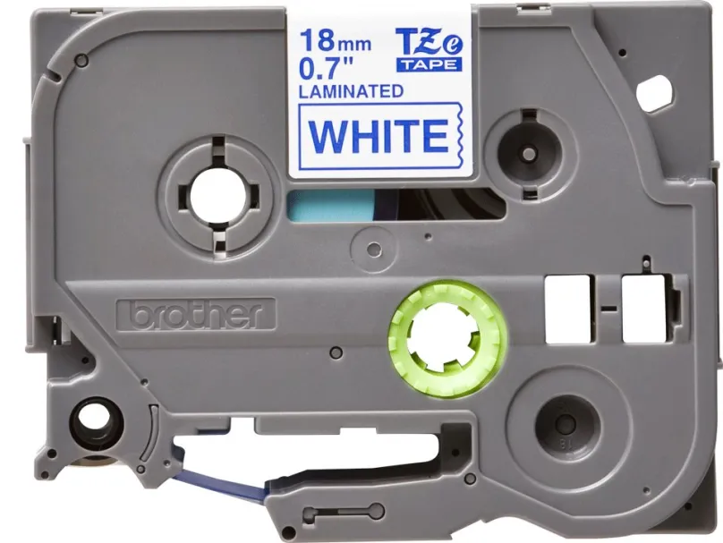 TZ páska Brother TZe-243, biela a modrá, 18mmx8m, laminovaná