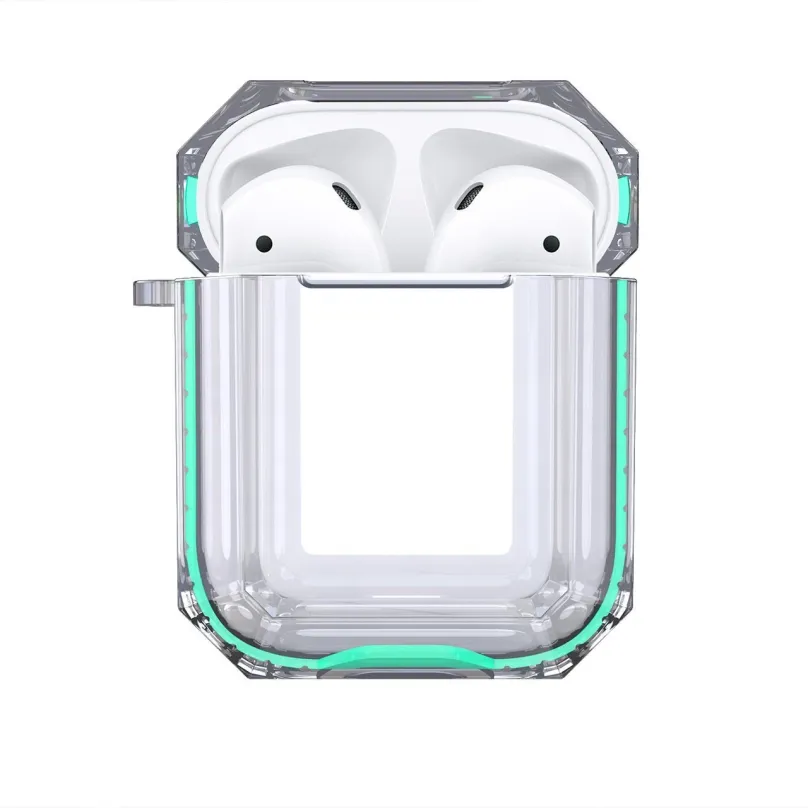 Puzdro na slúchadlá Hishell Two Colour Clear Case for Airpods 1&2 Green