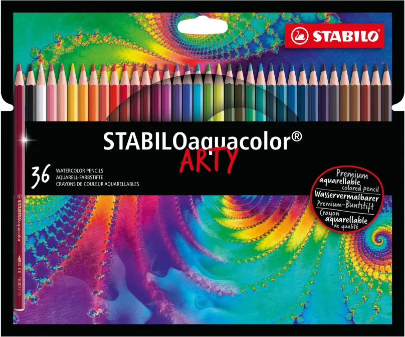 Pastelky STABILOaquacolor - ARTY - 36 ks sada - 36 rôznych farieb