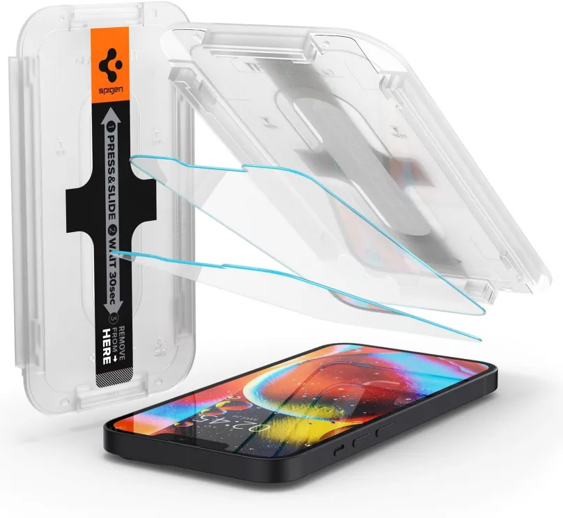 Ochranné sklo Spigen TR EZ Fit Transparency Sensor Open 2 Pack iPhone 13 mini