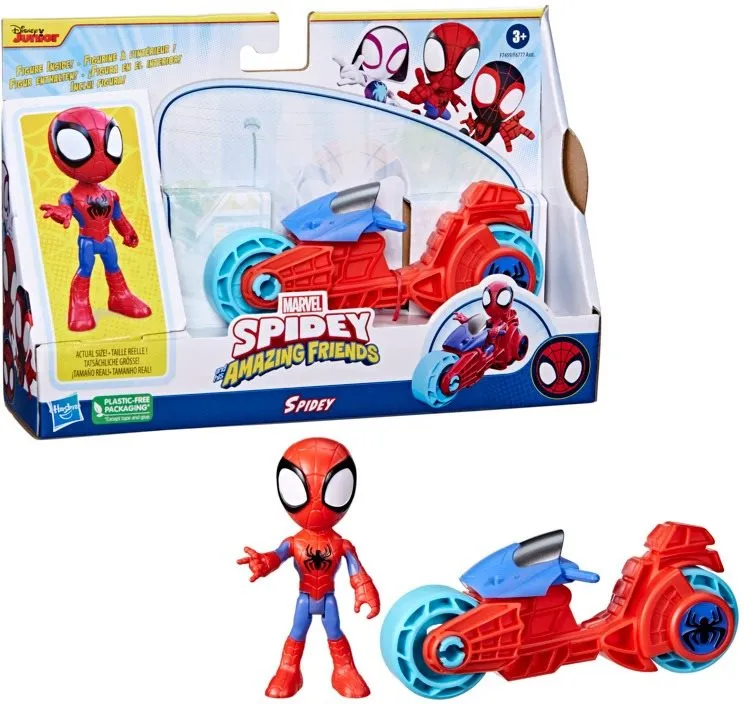Figúrky Spider-Man a His Amazing Friends Spider-Man Motorka a figúrka 10 cm