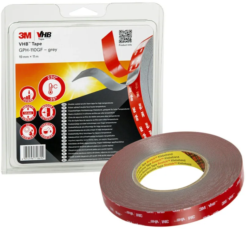 Obojstranná lepiaca páska 3M™ VHB™ Obojstranne silne lepiaca páska GPH-110GF 19mm x 11m