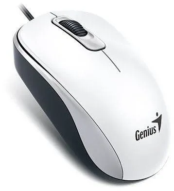 Myš Genius DX-110 Elegant white, drôtová, optická, symetrická, pripojenie cez USB, citlivý
