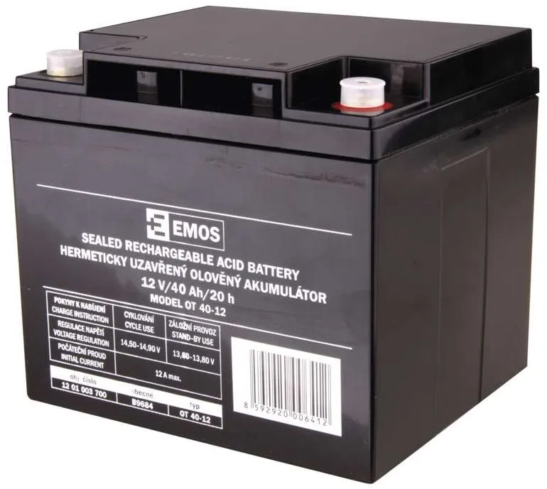 Batéria pre záložné zdroje EMOS Bezúdržbový olovený akumulátor 12 V/40 Ah M6