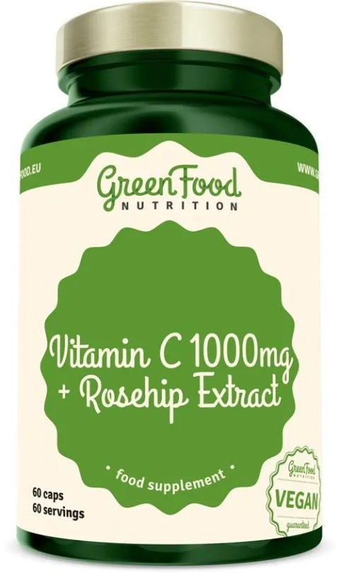 Vitamín C GreenFood Nutrition Vitamín C 1000mg + Extrakt zo šípok 60 kapsúl