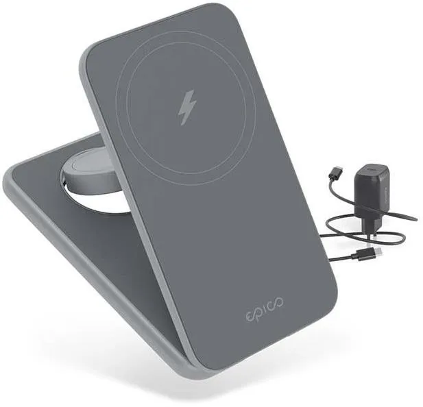 MagSafe bezdrôtová nabíjačka Epico Mag+ skladacia bezdrôtová nabíjačka s podporou MagSafe - vesmírne šedá