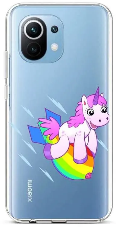 Kryt na mobil TopQ Kryt Xiaomi Mi 11 Lite silikón Flying Unicorn 71582
