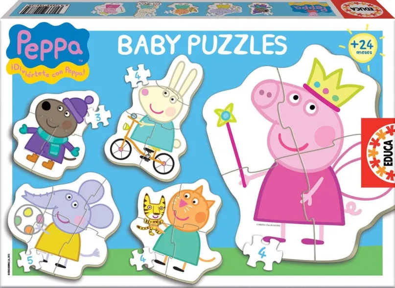 Puzzle Educa Baby puzzle Prasiatko Peppa 5v1 (3-5 dielikov)