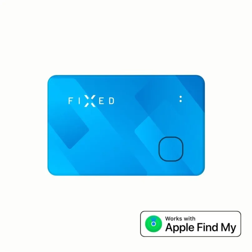 Bluetooth lokalizačný čip FIXED Tag Card s podporou Find My bezdrôtové nabíjanie modrý