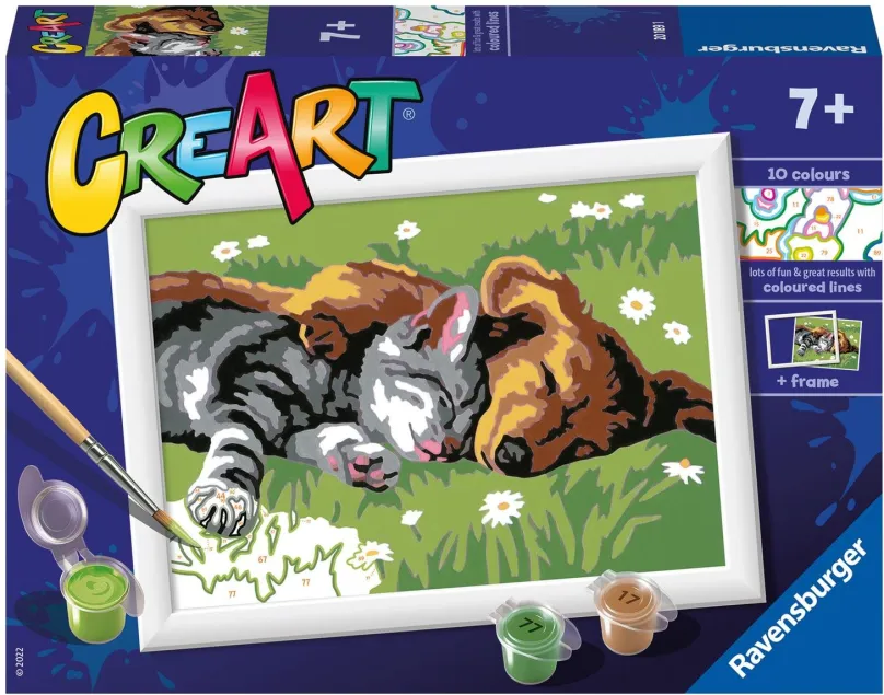 Maľovanie podľa čísel Ravensburger Kreatívne a výtvarné hračky 201891 CreArt Spiaci pes a mačka