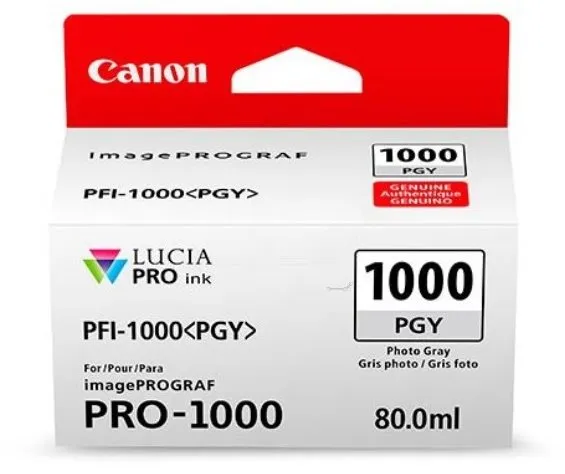 Cartridge Canon PFI-1000PGY foto sivá, pre tlačiareň Canon imagePROGRAF PRO-1000, až 3165